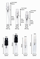 1ml 2ml 3ml 5ml Grosir Botol Kaca Mini Kosong Transparan Isi Ulang untuk Sampel Tes Parfum