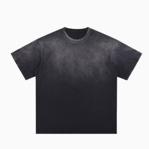 เสื้อยืดโอเวอร์ไซส์สไตล์วินเทจ ผ้าคอตตอนหนานุ่ม สตรีทแวร์อเมริกัน ทรงยูนิเซ็กส์ ไหล่ตก ไล่เฉดสี - Product Image 1