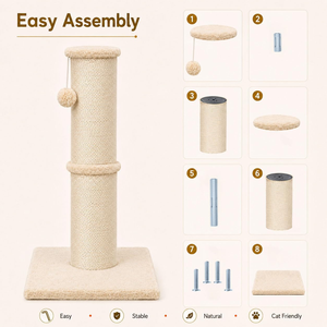 Rascador para Gatos de 32 Pulgadas de Alto, Rascador de Sisal Natural de 5.5 Pulgadas de Diámetro, Resistente a los Arañazos y Duradero - Product Image 4