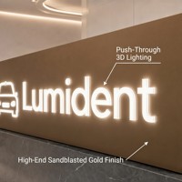 Enseigne lumineuse LED en acier inoxydable personnalisée pour devanture de magasin, logo de marque, décoration murale, boîte à lumière 3D avec lettres