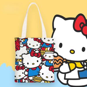 Wholesale Cartoon Kitty Shoulder Bags Oversized Cute Canvas Tote Bag <strong>for</strong> Valentines Day, Birthday, Library Present, Book Lovers - Product Image 1