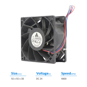 พัดลมระบายความร้อนแบบแกน Delta FFB0924EHE-F00 24VDC 0.50A 12.00W 4800RPM ลูกปืนแบบลูกกลิ้ง พลาสติก สำหรับตู้ควบคุมไฟฟ้า อินเวอร์เตอร์ ยูพีเอส - Product Image 2