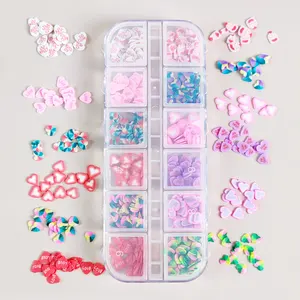 6 griglia/scatola Mini resina plastica strass fiore gioielli per unghie tridimensionali accessori Multi-dimensioni adesivi e decalcomanie