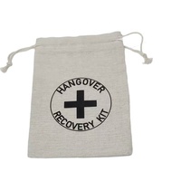 Sac en coton à cordon en forme de croix pour kit de gueule de bois individuel, cadeau idéal pour toutes les occasions