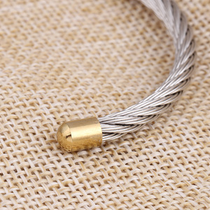 Bracelet en acier inoxydable 304, 5 mm, bicolore, plaqué or, bijoux tendance pour femmes, cadeau - Product Image 2
