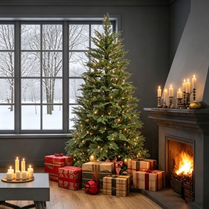 Vente en gros usine : Sapin de Noël pré-éclairé en PE de haute qualité (1,8 m, 2,1 m, 2,3 m, 3 m) pour la décoration de la maison et des fêtes - Product Image 1