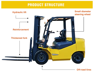 Carretilla Elevadora 4x4 Diésel de Combustión Interna con Asiento, Mini Grúa Hidráulica, CE, 3 Toneladas, Repuestos - Product Image 5