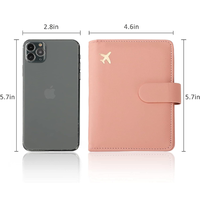 Dompet perjalanan kulit PU kustom desain RFID pesawat ringan tempat kartu lengan paspor Logo khusus untuk perjalanan udara