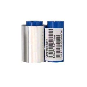 Ruban argenté Zebra 800015-107 de qualité supérieure compatible avec l'imprimante P300C P300F P310i P310F <span class=keywords><strong>P310C</strong></span> P330i P400C P420i P420C - Product Image 1