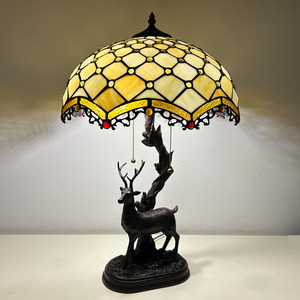 40cm endüstriyel stil Tiffany lamba yeni yaratıcı gül kuş AC cam masa lambası yatak odası oturma çalışma göz koruması için - Product Image 5