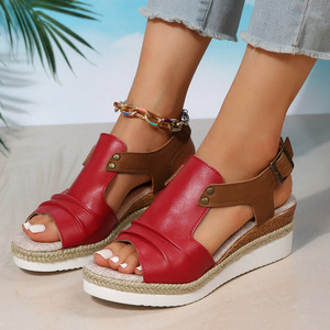 <span class=keywords><strong>Sandalias</strong></span> de Verano Casuales con Punta Abierta y <span class=keywords><strong>Plataforma</strong></span> de Cuña con Cordones para Mujer, Nuevas, para Uso en Exteriores y Playa, Tallas Grandes - Product Image 3