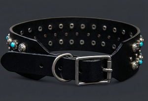 Collar de Cuero Genuino de Lujo para Perros Grandes, 2 Pulgadas de Ancho, con Diamantes y Púas, para Perros Medianos y Grandes, Ideal para <span class=keywords><strong>Pitbulls</strong></span> - Product Image 6