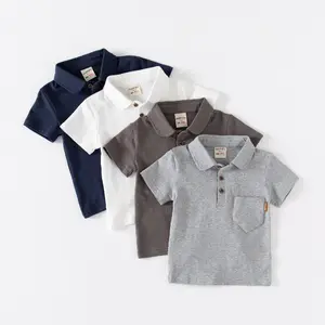 Kinder Kleidung Shirt 1-7 Jahre Baumwolle Baby Kleinkind Boy Plain Polo T-Shirt für Jungen