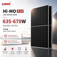 Panneau Solaire Bifacial LONGi Hi-MO X10 LR8-66HVD-650M 650W 655W 660W 670W 680W Cellules BC Double Verre Modules PV Prix Usine