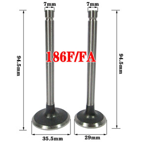 Groupe électrogène diesel 170F-173-186F-190F-192F : Paire d'accessoires soupapes d'admission et d'échappement et tiges de soupape - Product Image 2