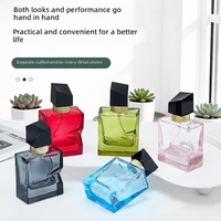 Flacon de parfum/cosmétique en verre coloré de 30 ml, tête de pulvérisation carrée à baïonnette, échantillon de voyage de petite capacité, portable, personnalisable