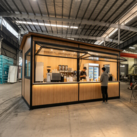 Kiosque pliable et extensible, café mobile préfabriqué modulaire, stand alimentaire extérieur pour parc, rue commerçante