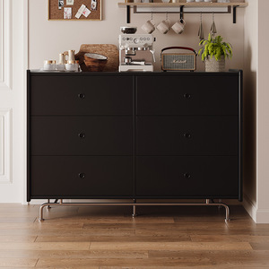 Nordic Solid Wood Chest Of Drawers Stainless Steel Modern Minimalist Storage <b>Cabinet</b> For Living Room Bedroom Home Use - Product Image 3