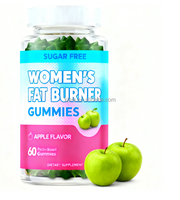 Gommes pour brûleurs de graisse pour femmes sans sucre Saveur de pomme, bonbons pour perdre du poids avec thé vert et cétones de framboises