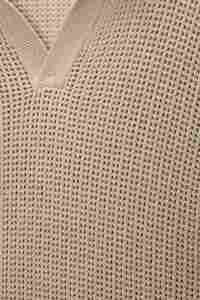 Camiseta de punto con cuello en V informal de moda personalizada, Polo de manga corta de punto abierto, camisetas de punto para hombre - Product Image 6