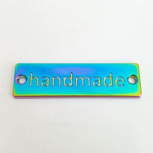 Classic Other Brand Logo Label Handmade Tags Custom Eco-Friendly One Side Fold Press Clothing Labels for Bags Shoes & Garments - Product Image 2