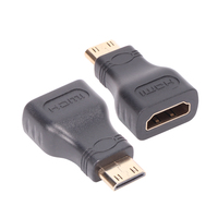 Adaptateur vidéo Mini HDMI VCOM plaqué or, convertisseur Mini HDMI vers HDMI, PVC mâle vers femelle pour moniteur PC