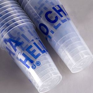 Gobelet en plastique PP rigide personnalisé avec logo imprimé pour boissons chaudes/froides, jetable, pour café glacé, jus, lait, thé, avec couvercles et pailles - Product Image 3