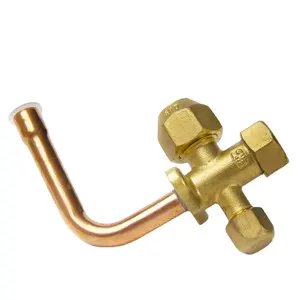 Air conditioner refrigeration service valve 2 way 3 way a/c valve with brass nut split valve