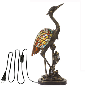 Tiffany di vetro fatti a mano decorazione retrò romanzo strano gru di rame decorazione di rame luce di notte soggiorno hotel villa lampada - Product Image 6
