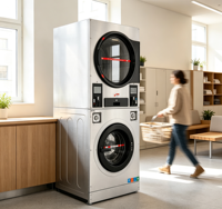Lavadora-Secadora Automática que Funciona con Monedas, Máquina de Lavandería Industrial para Lavandería