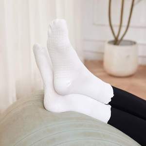 Wholesale Custom Logo <b>Compression</b> Lace Trim Grip <b>Socks</b> Women High Quality Anti Slip Fuzzy Ruffle Cotton Yoga Pilates - Product Image 5