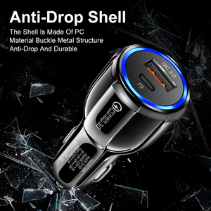 6A USB de coche cargador QC 3,0 USB Dual de carga rápida del teléfono adaptador para iphone 13 14 12 11 ipad <span class=keywords><strong>airpods</strong></span> samsung <span class=keywords><strong>xiaomi</strong></span> huawei - Product Image 6