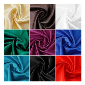 Dày Nặng Nhuộm Crepe Trở Lại Satin Vải Dệt Polyester Spandex Căng Lụa Chiffon Satin Vải Cho Ăn Mặc