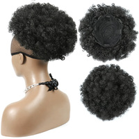 BELEZA - Extensiones de Cabello Sintético Afro Rizado de 8 Pulgadas, Cola de Caballo Sintética, Moño de Cabello Sintético, Rizo Afro