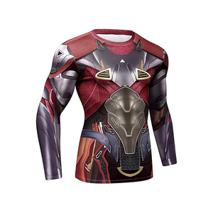 Haut de compression à manches longues avec imprimé graphique Mecha Armor sublimé, Rash Guard à séchage rapide, sous-vêtement de sport pour la gym et l'entraînement - Product Image 4