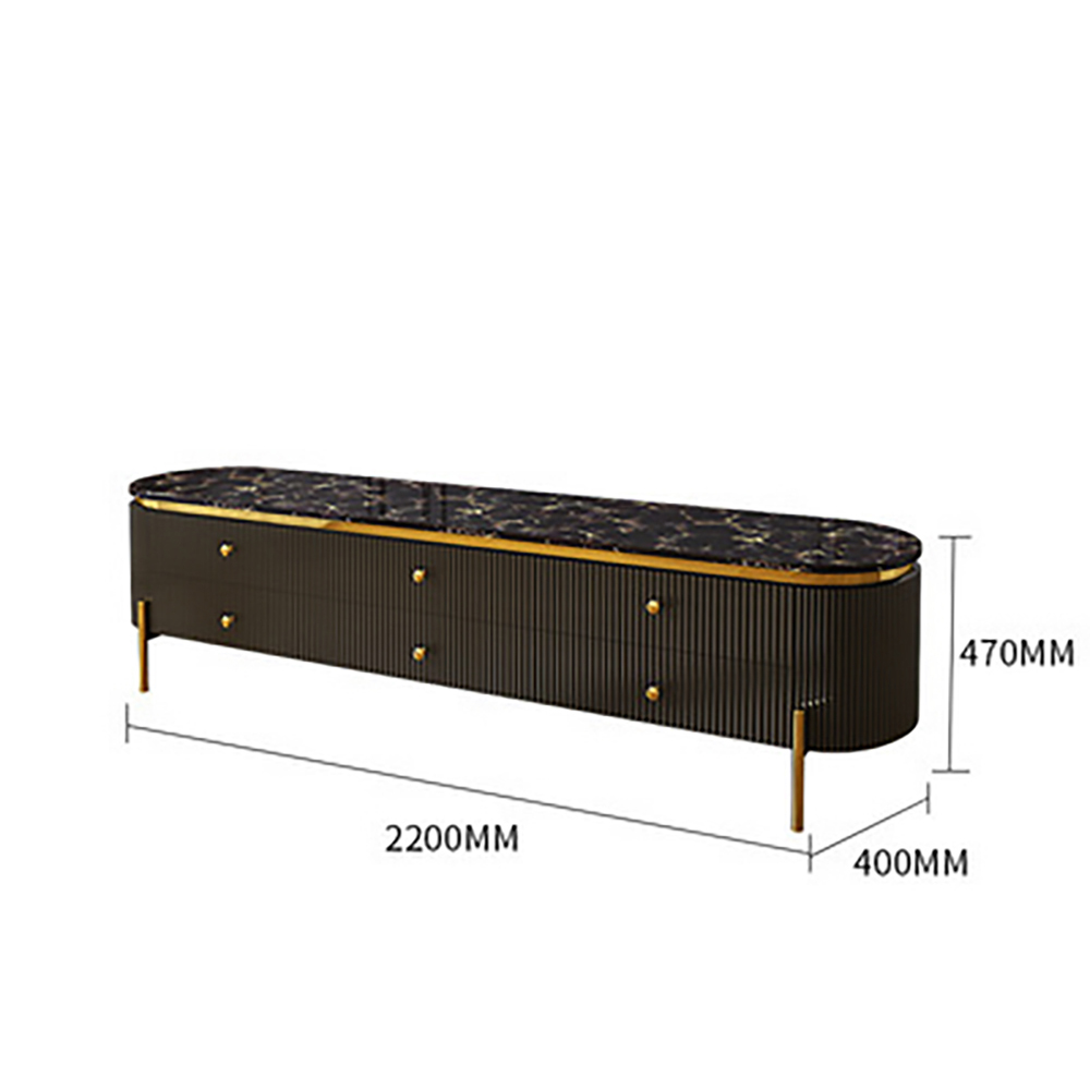 Metal Frame TV Table Cabinet 1200*700*400mm Tempered Glass TV Unit