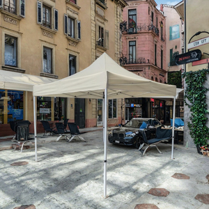 Auvent manuel rétractable, parasol d'extérieur, tente à structure en fer, tissu Oxford, piquet de sol carré, montage facile, toutes saisons - Product Image 2