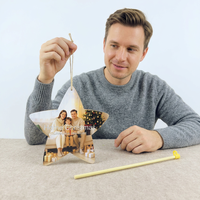 MR.R Sublimations-Blanko-Pentagramm PET Weihnachts-Fotorahmen Laterne im Handstab-Stil für Weihnachtsgeschenke