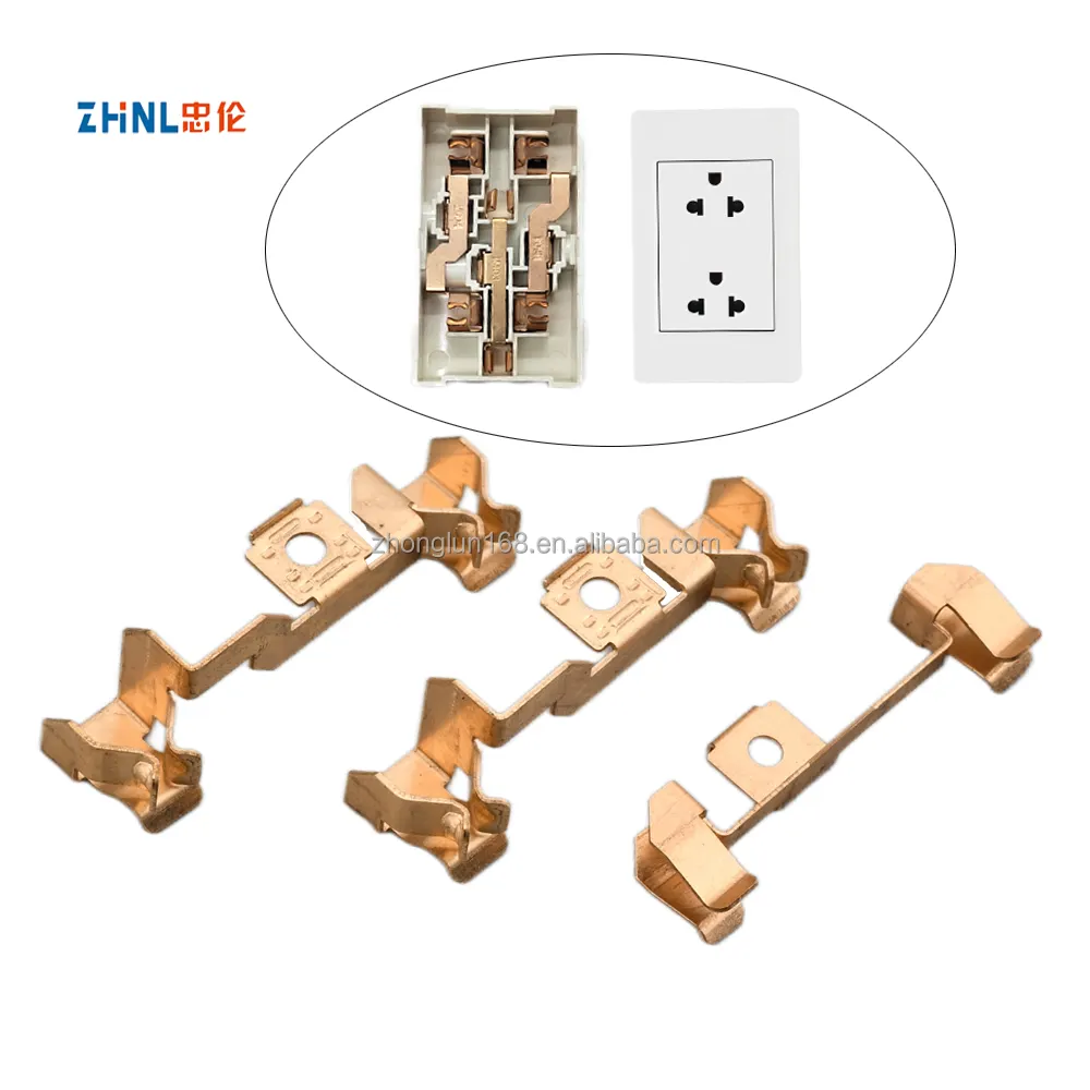 US round 6 holes insert high quality precision power socket brass euro power strip electrical stamping bending parts