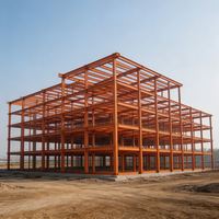 Entrepôt logistique préfabriqué en structure acier multi-étages, résistant au feu et au vent, avec bureaux intégrés