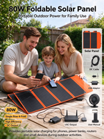 Panneau solaire monocristallin PWM OEM 80W haute résistance aux intempéries pour camping-car, efficacité 22%