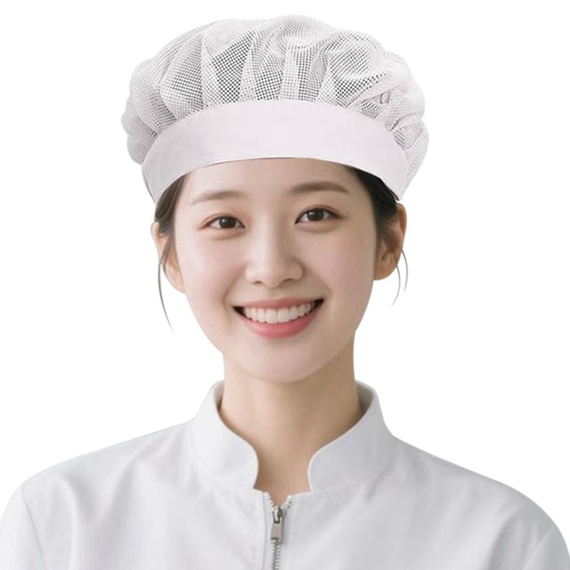Cafeteria Catering Chef Hat Unisex Back Kitchen Special Woven Mesh Cap Breathable Polyester  Workshop Work Hat