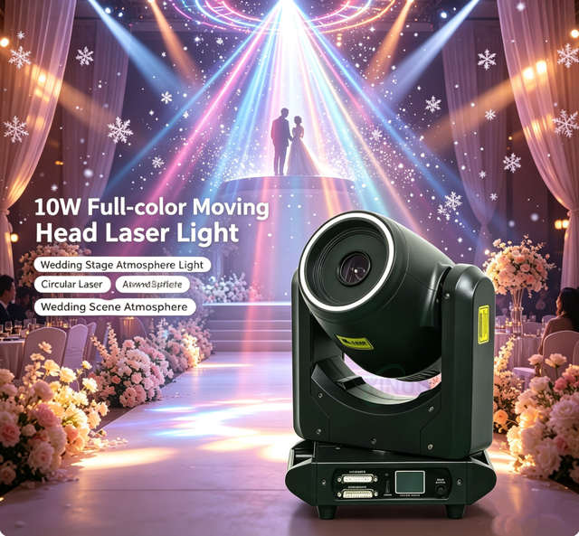 Stage Light Full-color Animated Laser Light Moving Head Projector Spotlight+ LED Aperture RGBW DMX512 Voice Controlled IP33 DJ