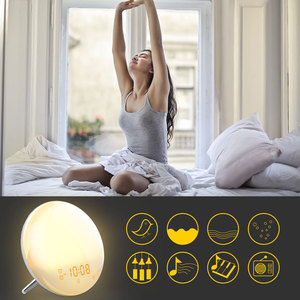 Moes WiFi <strong>2nd</strong> <strong>Generation</strong> Smart Wake-up Light with 7 Colours, 4 Alarms, Snooze, Night Light, Compatible with <strong>Alexa</strong> and GoogleHome - Product Image 3