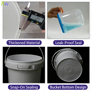 Direkt vom Hersteller: Transparente Kunststoff-Eimer, 1l – 5l, lebensmittelecht, mit Griffen und Deckeln, anpassbare Farben und Logodruck - Product Image 4