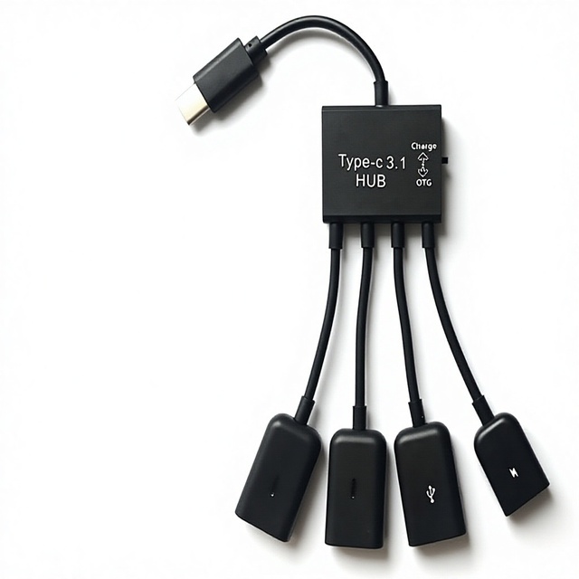 Factory Direct Supply Type-C OTG One Drag Four-USB 2.0 Hub with Power Supply Port for Mobile Phone & Tablet in Stock