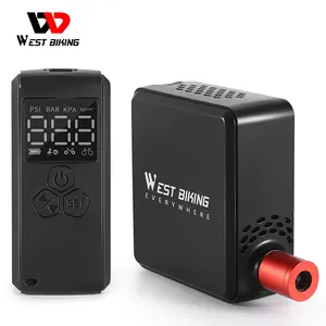 WEST BIKING Mini pompe électrique à vélo petite et portable pompe à vélo de voiture légère pompe électrique LCD