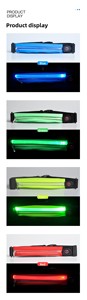 Ceinture lumineuse LED pour activités sportives en extérieur, avec chargement USB, sac de rangement lumineux pour téléphone, motif léopard, pour cyclisme, du fabricant - Product Image 5