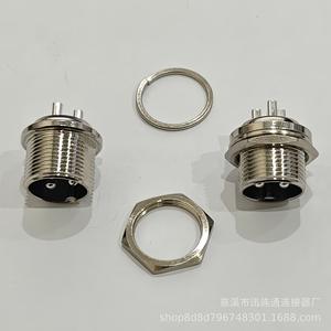 ปลั๊กและเต้ารับการบิน GX16-F ขั้วต่อ 2-10 พิน M16 โลหะผสมสังกะสี ชุบทองแดงด้วยเงิน ขั้วต่อผู้ชายแบบทะลุผนัง - Product Image 2