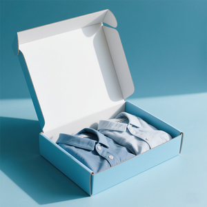 Caja de correo de envío de papel Kraft corrugado ecológico con logotipo personalizado, embalaje de exhibición en relieve con revestimiento UV para embalaje de ropa - Product Image 3